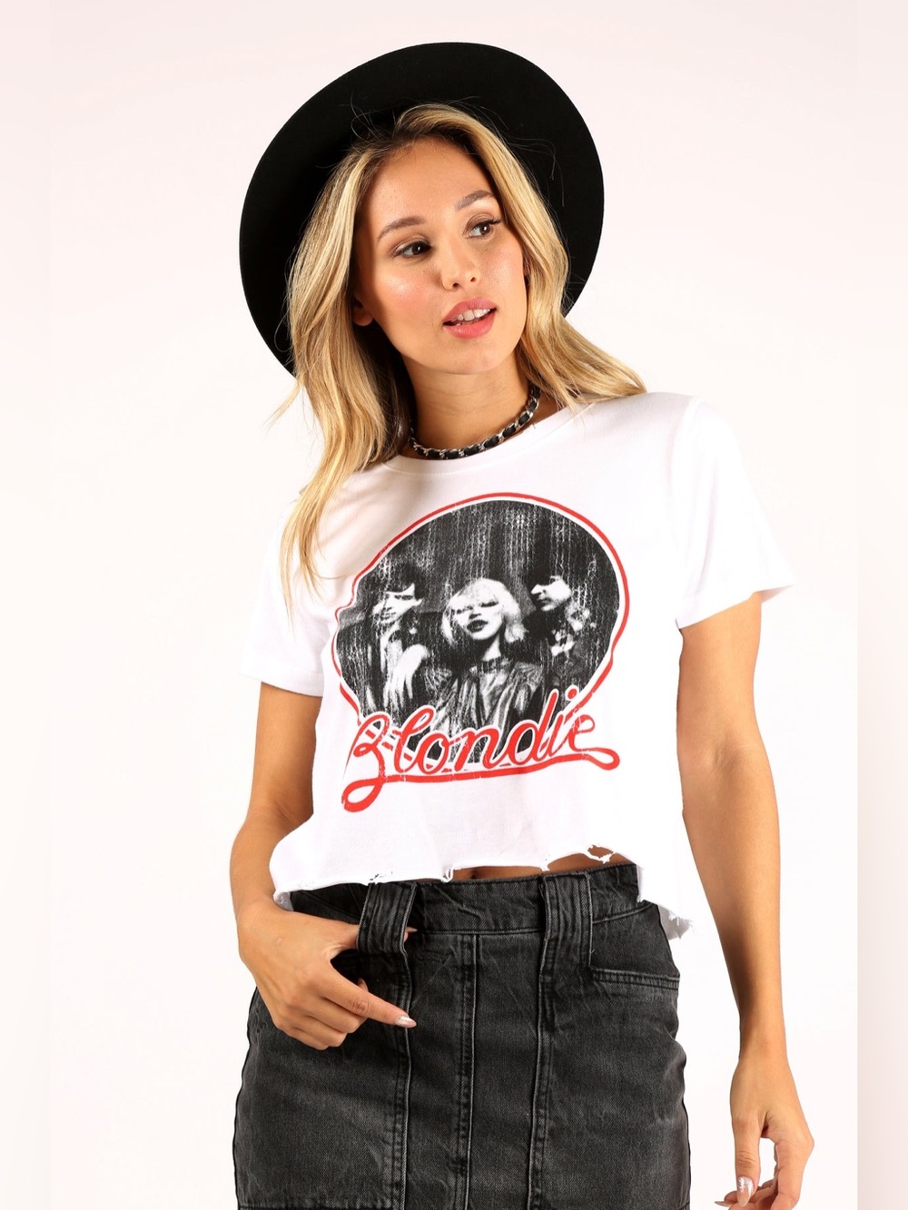 Prince Peter Collection White Blondie Graphic Crop Tee